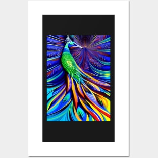 BEAUTIFUL STUNNING SURREAL PEACOCK Posters and Art